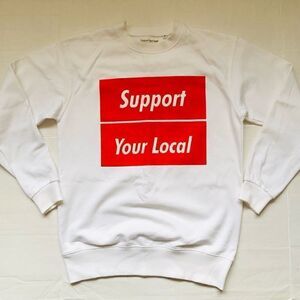 Support Your Local by Gold White Sweatshirt Medium